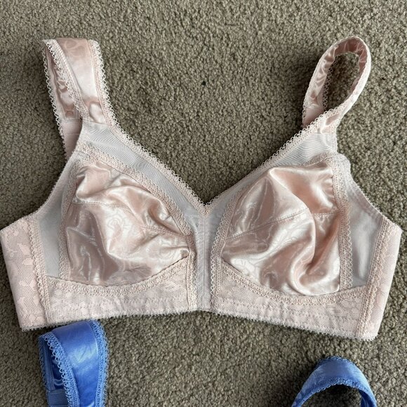 Vintage Playtex Underscore Bra Womens Satin Lingerie Soft Cup 36B Pink Blue - Picture 4 of 7